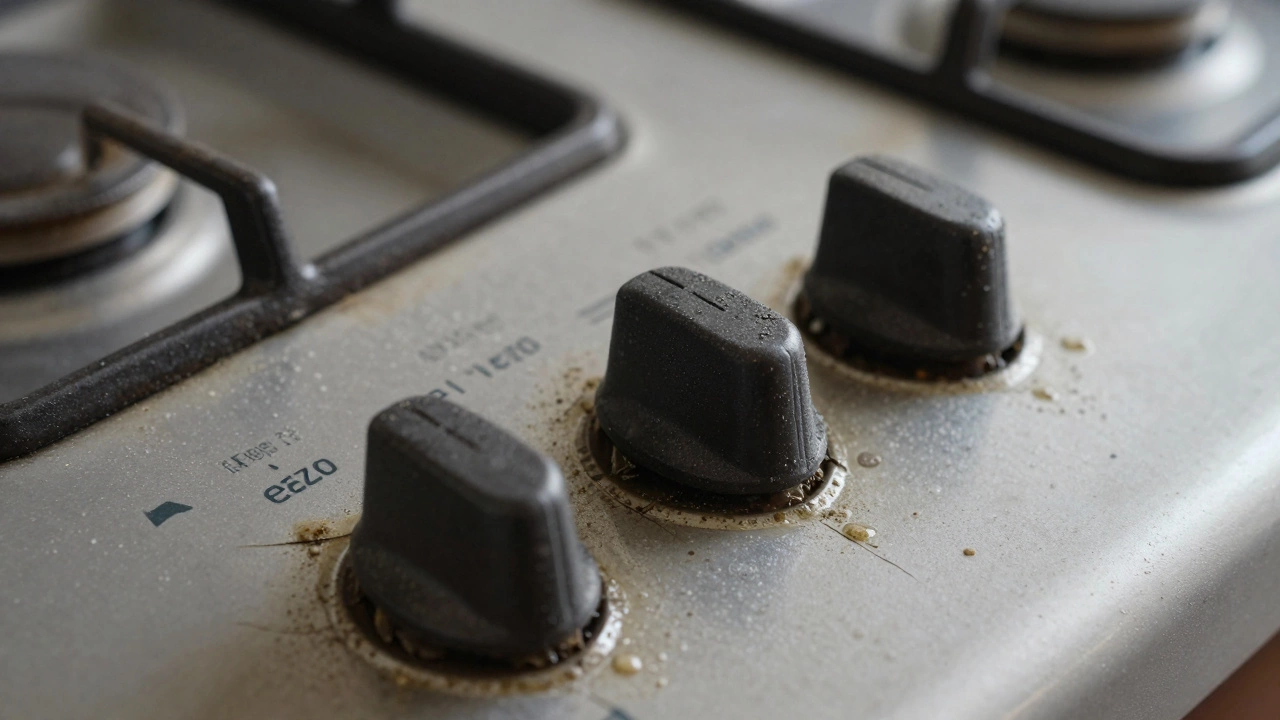 Grease accumulation on stove control panel