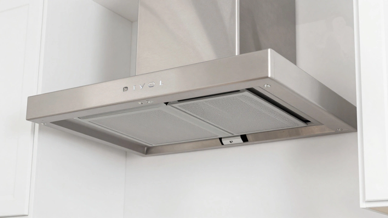 Newly installed kitchen extractor fan with proper ducting shown