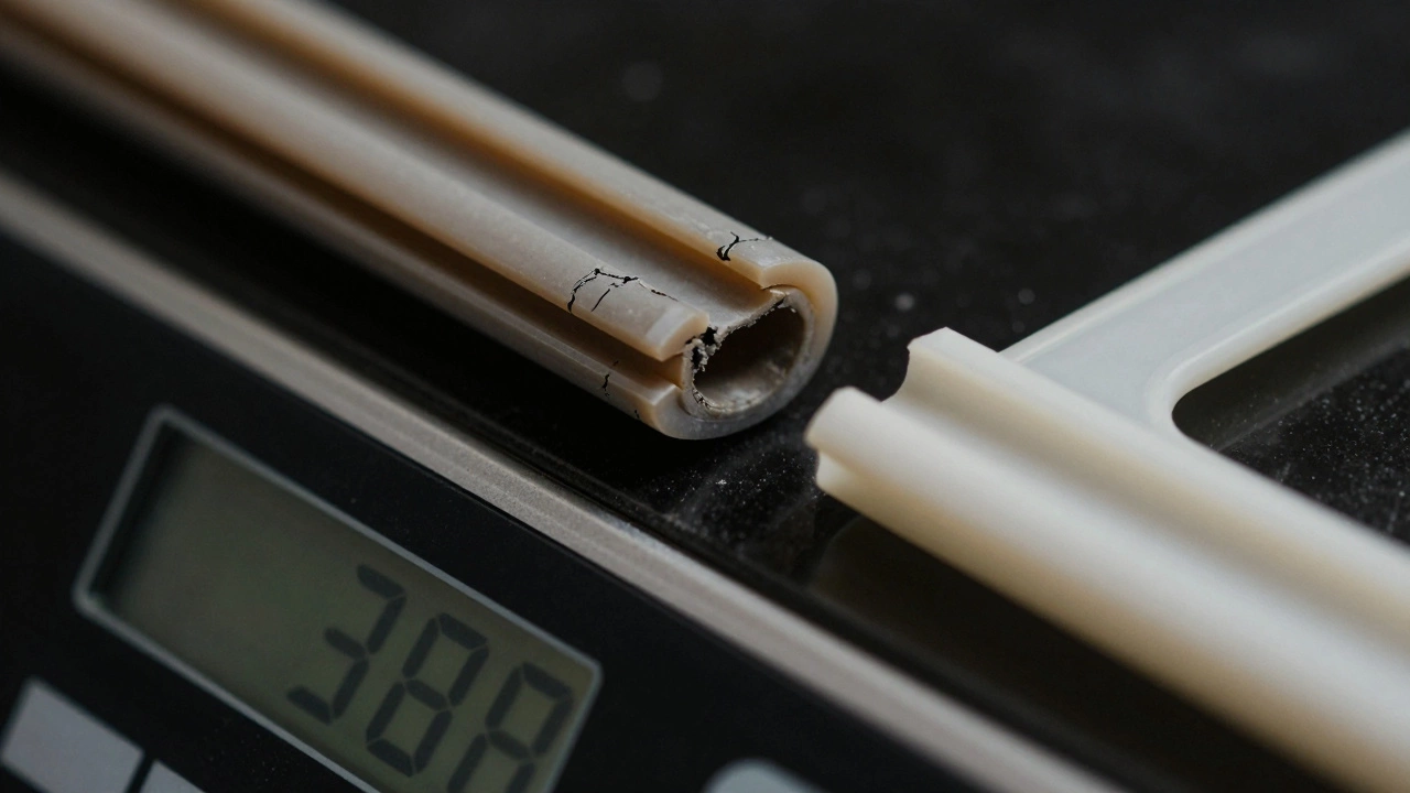 Cracked oven door seal and flickering display