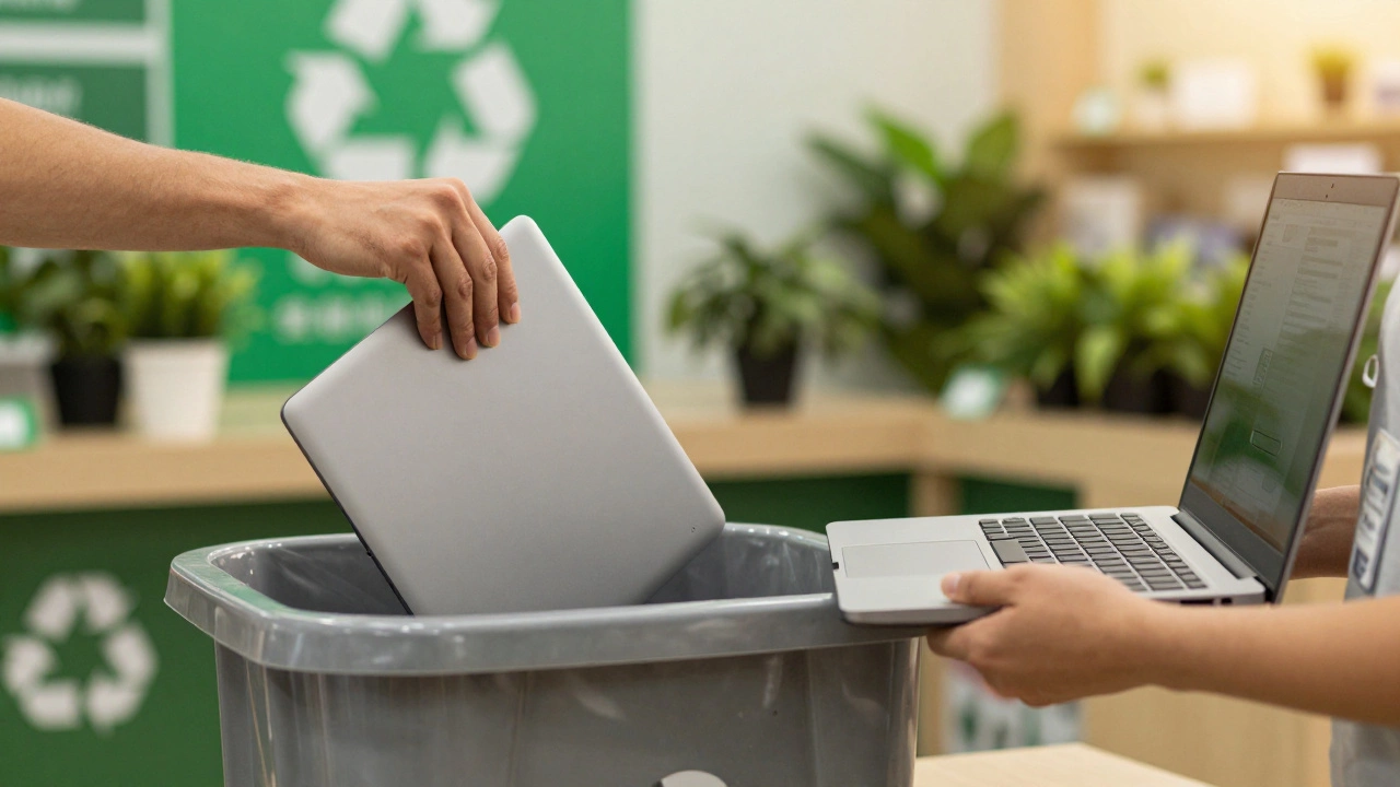 Recycling old laptop and holding repaired device