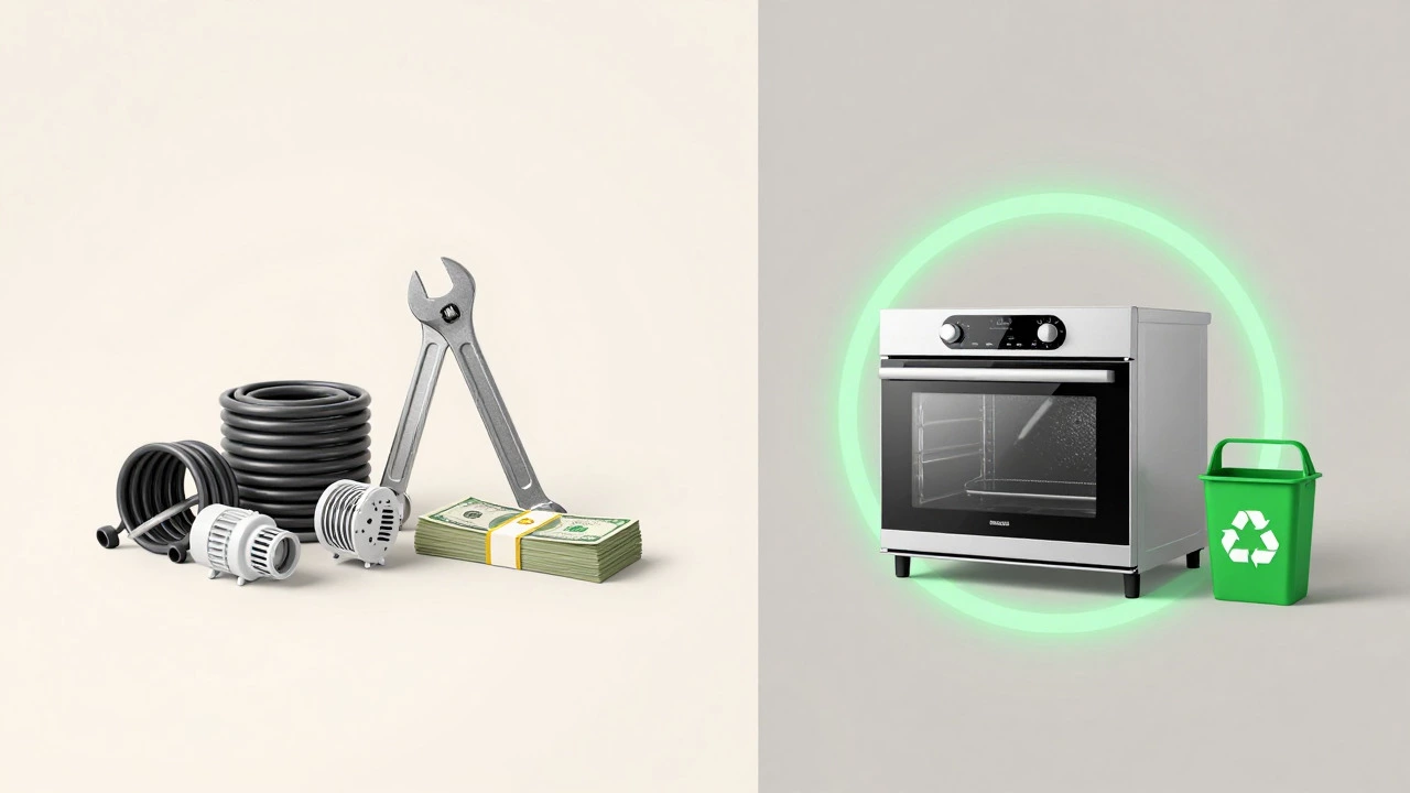 Visual comparison of repair costs vs new oven purchase