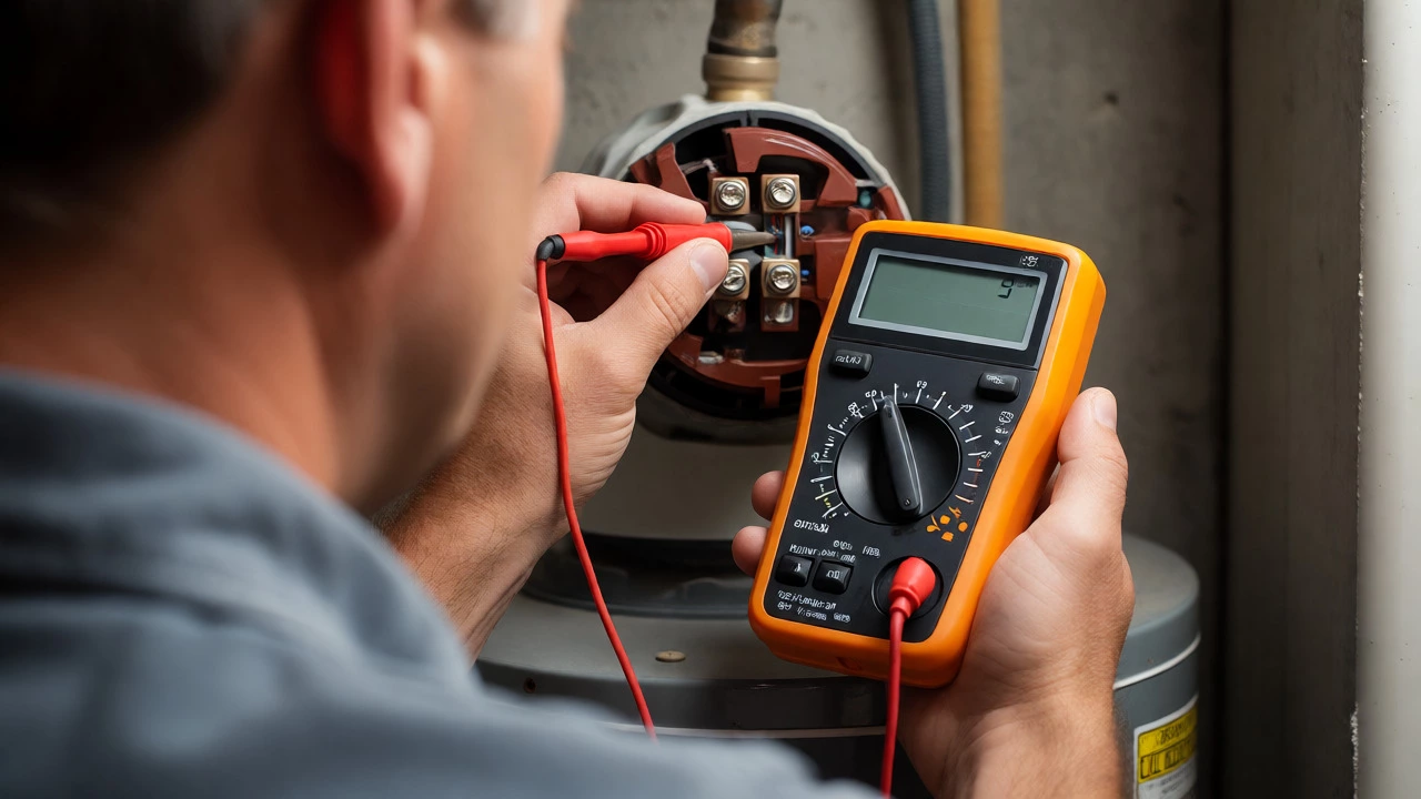Testing water heater thermostat with multimeter