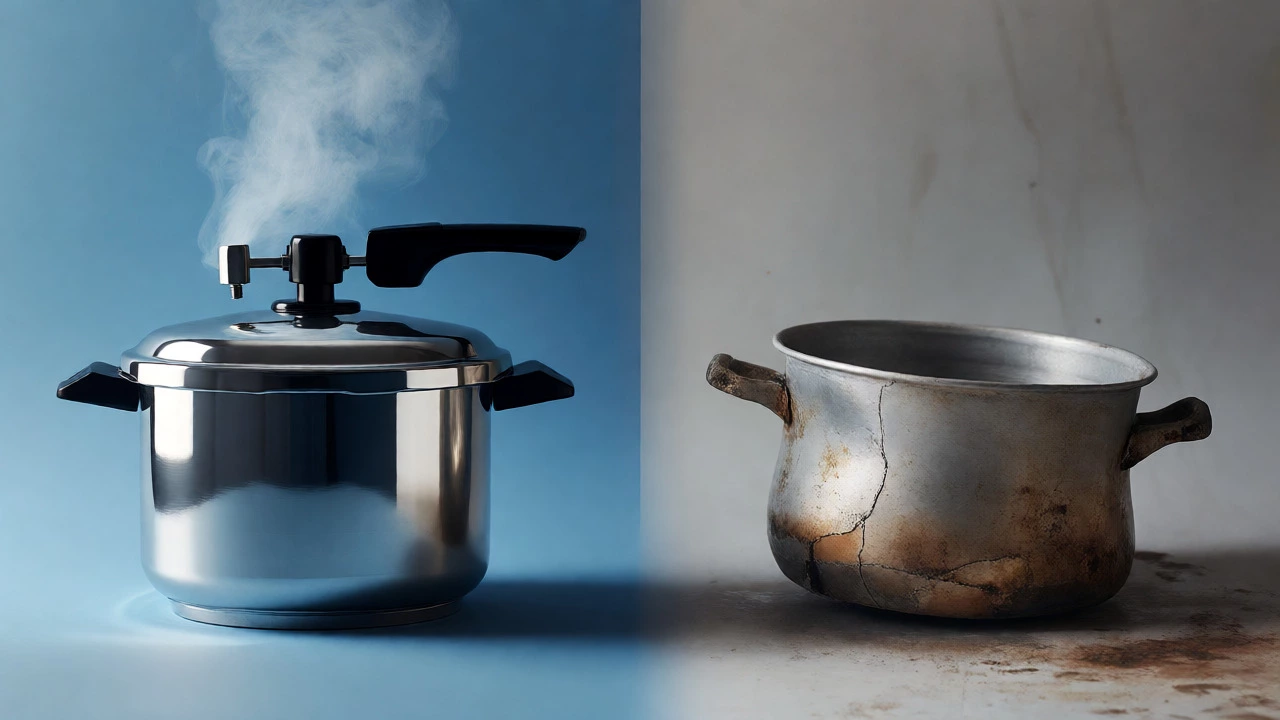 Comparison of repaired vs. broken pressure cookers